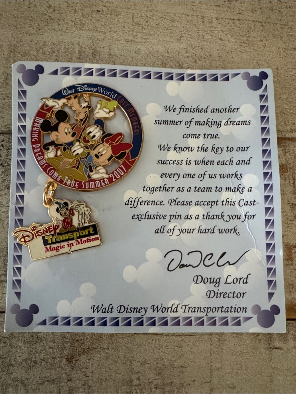 2007 Disney Red, Gold & White Mickey, Donald & Goofy Cast Exclusive Pin